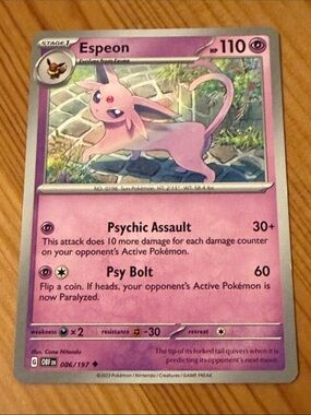 Espeon Pokémon TCG Card (086/197) - Stage 1